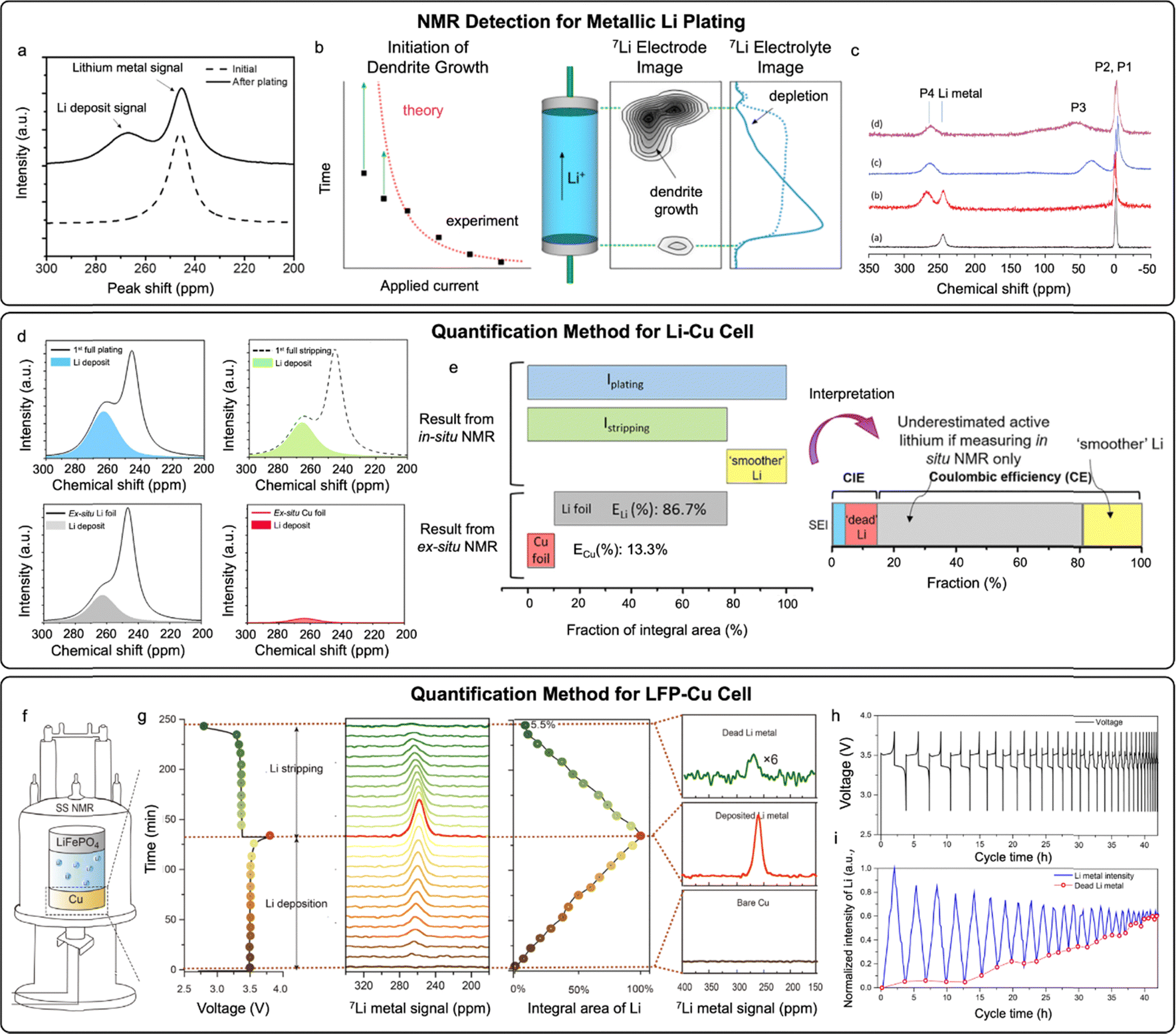 Quantitatively detecting and characterizing metallic lithium