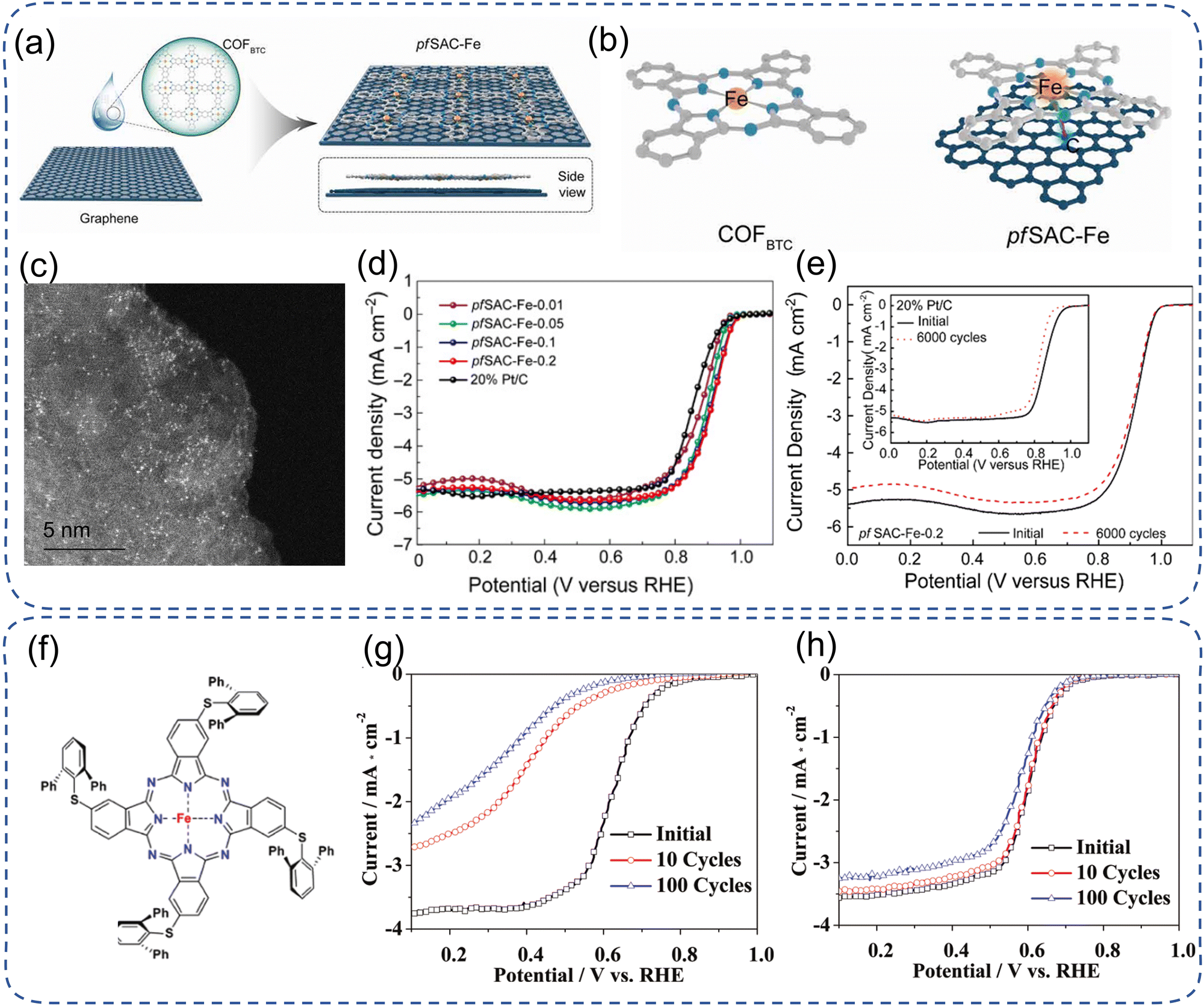 Atomically dispersed Fe/Co–N–C and their composites for