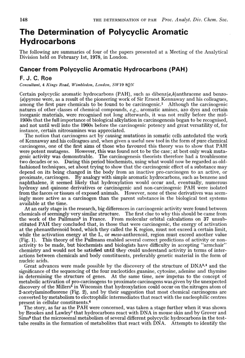 The determination of polycyclic aromatic hydrocarbons