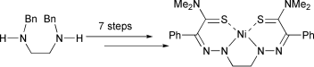 Graphical abstract: 1,2-Bis[(2-dimethylamino-2-thioxo-1-phenylethylidene)hydrazino]ethane: a new tetradentate ligand for Ni2+