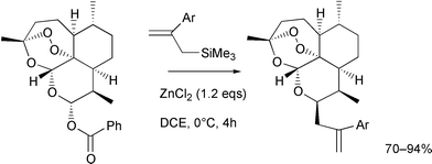 Graphical abstract: Optimisation of the allylsilane approach to C-10 deoxo carba analogues of dihydroartemisinin: synthesis and in vitro antimalarial activity of new, metabolically stable C-10 analogues