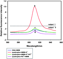 Graphical abstract: A novel molecular logic system based on lead-induced substitution of potassium from a G-quadruplex as a fluorescent lead sensor