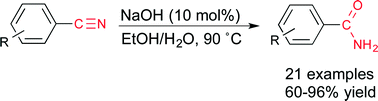 Graphical abstract: Selective NaOH-catalysed hydration of aromatic nitriles to amides