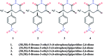 Graphical abstract: Enantiomeric resolution and simulation studies of four enantiomers of 5-bromo-3-ethyl-3-(4-nitrophenyl)-piperidine-2,6-dione on a Chiralpak IA column