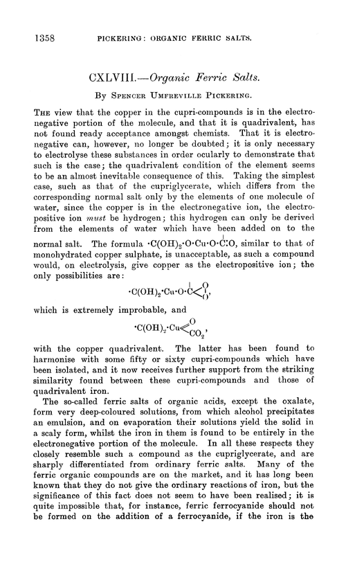 CXLVIII.—Organic ferric salts