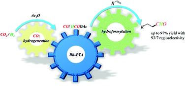 Graphical abstract: Chemo- and regioselective hydroformylation of alkenes with CO2/H2 over a bifunctional catalyst