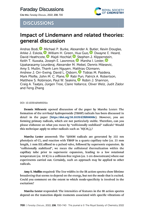 Impact of Lindemann and related theories: general discussion