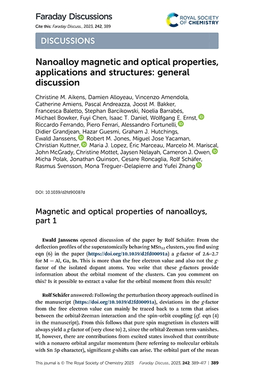 Nanoalloy magnetic and optical properties, applications and structures: general discussion