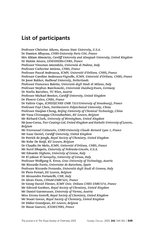 List of participants