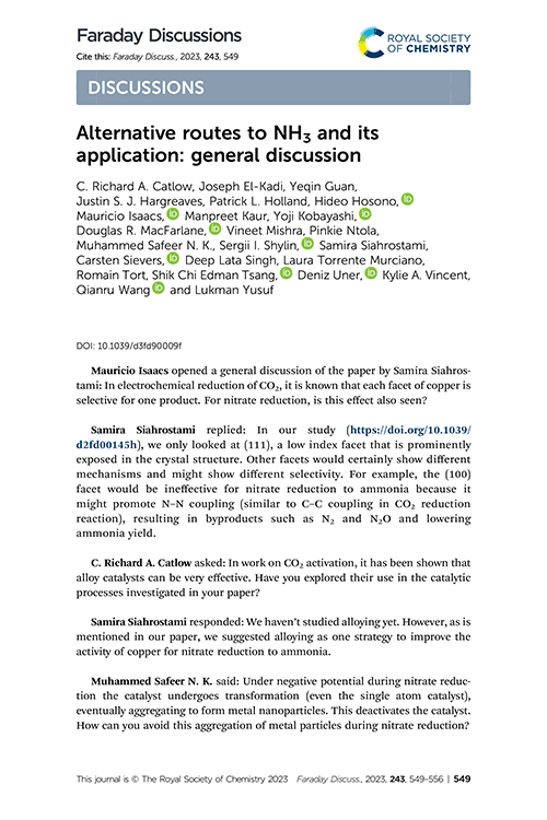 Alternative routes to NH3 and its application: general discussion