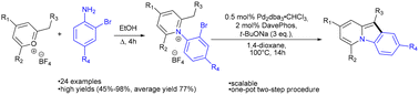 Graphical abstract: Novel convenient 2-step synthesis of pyrido[1,2-a]indoles from pyrylium salts and o-bromoanilines