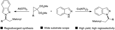 Graphical abstract: Lewis acid-catalyzed regiodivergent N-alkylation of indazoles with donor–acceptor cyclopropanes