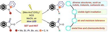 Graphical abstract: Visible-light-induced acridinium-catalyzed selective N-dealkylation of N-heterocycles