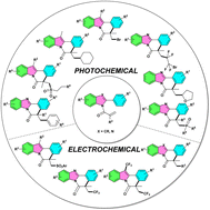 Graphical abstract: Photo/electro-mediated radical cascade functionalization/cyclization reactions involving N-acryloyl 2-aryl indoles/benzimidazoles