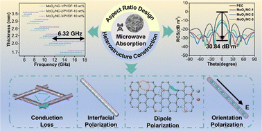 Graphical abstract: Aspect ratio design and heterostructure construction of MoO2/NC nanorods for broadband microwave absorption