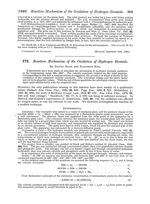 173. Reaction mechanism of the oxidation of hydrogen bromide Journal
