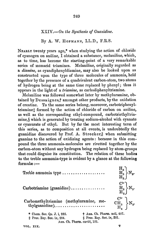 XXIV.—On the synthesis of guanidine