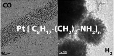 Graphical abstract: Self-assembled platinum nanoparticles into heavily fluorinated templates: reactive gas effect on the morphology