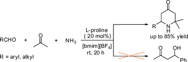 Graphical abstract: Highly efficient chemoselective construction of 2,2-dimethyl-6-substituted 4-piperidones via multi-component tandem Mannich reaction in ionic liquids