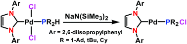 Graphical abstract: Generation of [(IPr)Pd(PR2Cl)] complexes via P–Cl reductive elimination
