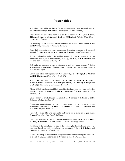 Poster titles