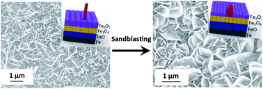 Graphical abstract: Morphological transformation of hematite nanostructures during oxidation of iron
