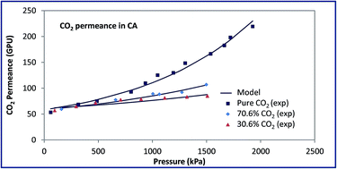 Graphical abstract: Modeling of CO2/CH4 gas mixture permeation and CO2 induced plasticization through an asymmetric cellulose acetate membrane