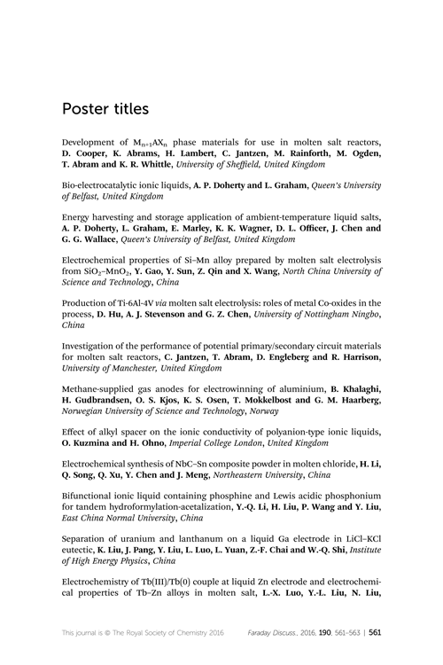 Poster list