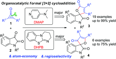 Graphical abstract: Organocatalytic C–C bond activation of cyclopropenones for ring-opening formal [3 + 2] cycloaddition with isatins