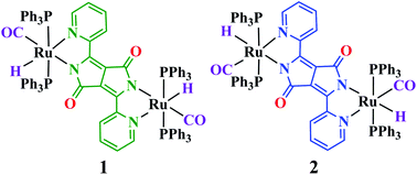 Graphical abstract: Effect of positional isomerism on the spectroelectrochemical response of 3,6-bis(2-pyridyl)-diketopyrrolopyrrolate bridged bis(carbonylhydridoruthenium) compounds