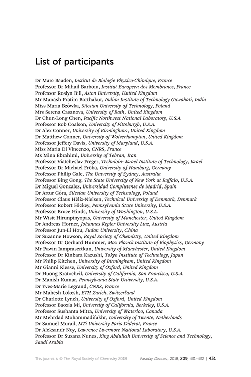 List of participants
