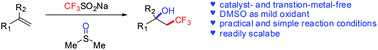 Graphical abstract: A facile method for hydroxytrifluoromethylation of alkenes with Langlois reagent and DMSO