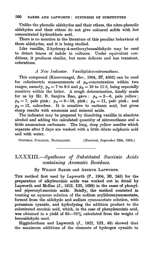 LXXXIII.—Syntheses of substituted succinic acids containing aromatic residues