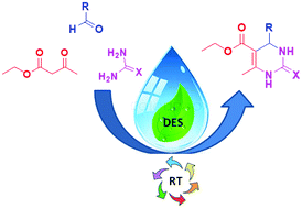 Graphical abstract: Deep eutectic solvent assisted synthesis of dihydropyrimidinones/thiones via Biginelli reaction: theoretical investigations on their electronic and global reactivity descriptors