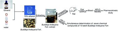 Graphical abstract: The development and validation of a sensitive HPLC-MS/MS method for the quantitative and pharmacokinetic study of the seven components of Buddleja lindleyana Fort.