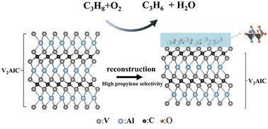 Graphical abstract: Surface reconstruction and enhanced catalytic performance of MAX phase V2AlC for oxidative dehydrogenation of propane