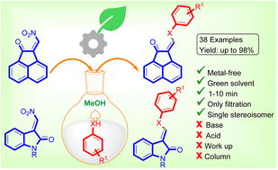 Graphical abstract: Construction of arylthio/arylamino methylene bonds by addition–elimination of nitroolefins with aromatic thiols and amines