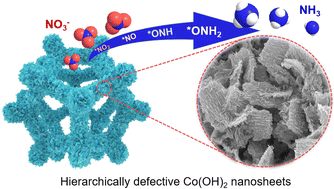 Graphical abstract: Deep self-reconstruction of CoF2 to hierarchically defective Co(OH)2 nanosheets for electrocatalytic reduction of nitrate to ammonia