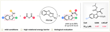 Graphical abstract: Asymmetric synthesis of acyclic N–N axially chiral indole compounds via catalytic N-acylation reaction