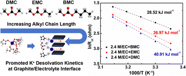 Graphical abstract: Tailoring the alkyl chain length of linear esters in moderately concentrated electrolyte for a high-performance graphite anode in K-ion batteries