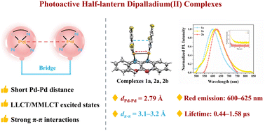 Graphical abstract: Shortening the intramolecular Pd–Pd distances for photoactive dinuclear Pd(ii) complexes