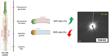 Graphical abstract: The impact of ferrocenium as a catalyst on the chiral distribution of single-walled carbon nanotubes in floating-catalyst chemical vapor deposition synthesis