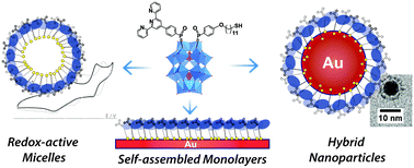 Graphical abstract: Asymmetric thiol-modified hybrid polyoxometalates: building blocks for hierarchical nanostructured redox materials