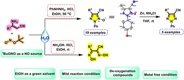Graphical abstract: Catalyst-free synthesis of 1,2,3-triazole-N-oxide derivatives using tert-butyl nitrite: a novel strategy and synthetic applications