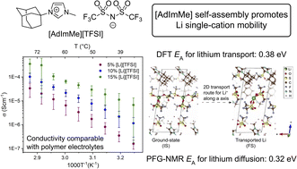Graphical abstract: Diamondoid-templated lithium single-cation conduction in solid-state organic electrolytes