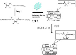 Graphical abstract: Step-up synthesis of amidoxime-functionalised periodic mesoporous organosilicas with an amphoteric ligand in the framework for drug delivery