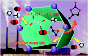 Graphical abstract: Efficient light hydrocarbon separation and CO2 capture and conversion in a stable MOF with oxalamide-decorated polar tubes