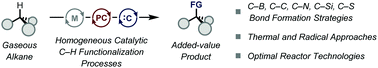 Graphical abstract: Homogeneous catalytic C(sp3)–H functionalization of gaseous alkanes