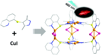 Graphical abstract: Visible-light excited luminescent trigonal prismatic metallocages from a template-directed assembly