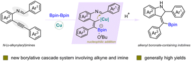 Graphical abstract: Cu-catalyzed borylative cyclization of N-(o-alkynylaryl)imines